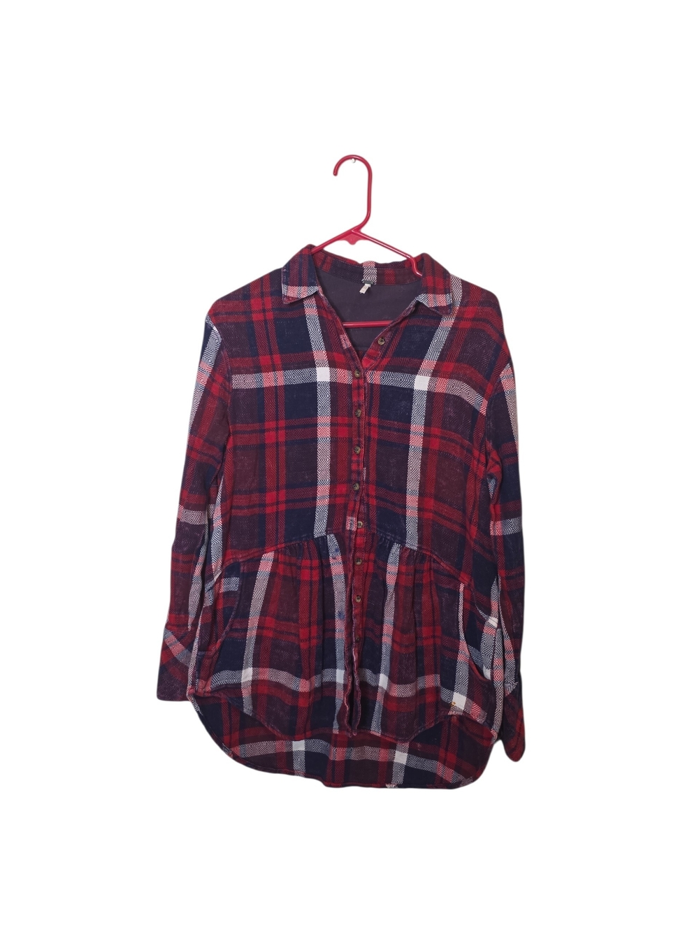 Women's Free People Easy Street Tunic flannel with pockets, size XS